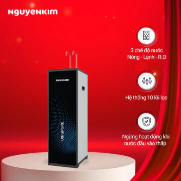 [Phí Lắp đặt 0Đ HN HCM] Máy lọc nước nóng lạnh RO Sunhouse 10 lõi SHA76620KL