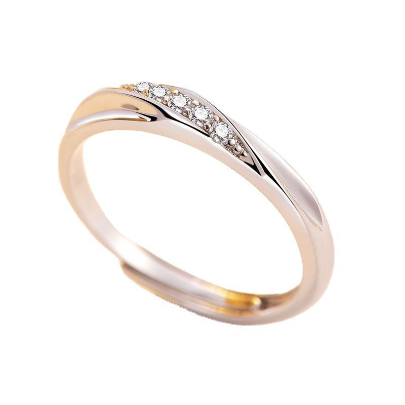 Nhẫn đôi gợn sóng nước, điều chỉnh linh hoạt, phù hợp nam và nữ