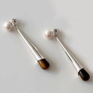 Hoa tai dài phong cách Pháp vintage | Kết hợp mã não đen và ngọc trai, vẻ đẹp cổ điển thanh lịch GXQ7