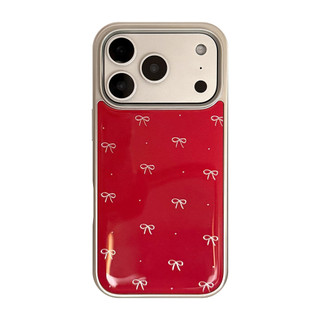 [Sheren] Ốp Điện Thoại Nơ Màu Đỏ Thích Hợp Cho i17 16 15 14 13 12 11 pro max Vỏ Bảo Vệ Chống Sốc