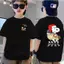 Cotton 100% Hình Chó Nhận Thanh Toán Áo Cổ Tròn Bé Trai Mùa Hè