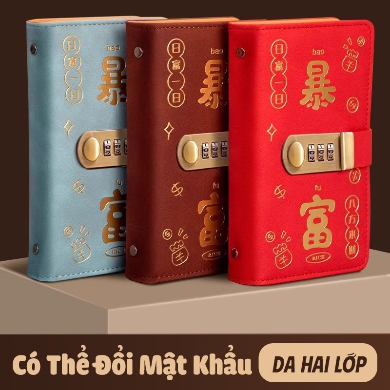 Sử dụng loại sổ tiết kiệm da PU cao cấp, thiết kế 100 ô với khóa mật khẩu và chống nước, ví tài chính trẻ em