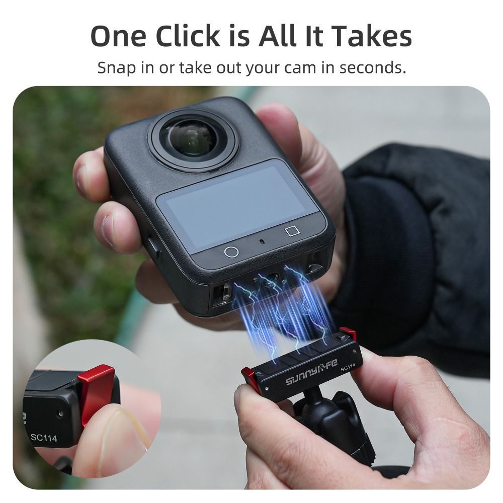 Giá đỡ cốc hút YRBWD, Giá đỡ camera phát hành nhanh từ tính, Giá đỡ bi xoay 360 độ ổn định hai chiều cho phụ kiện máy ảnh hành động DJI Osmo 360 / Action 5 / 4 / 3