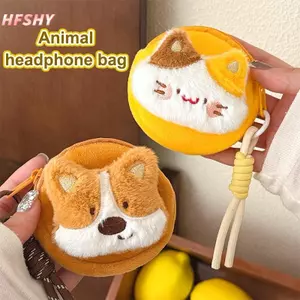 HFSHY Hoạt Hình Búp Bê Sang Trọng Ví Đựng Tiền Xu Tai Nghe Dễ Thương Túi Móc Khóa Động Vật Sang Trọng Túi Bảo Quản Đáng Yêu Bapa Mặt Dây Chuyền Quà Tặng Sinh Nhật VN