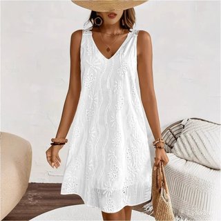 <![Giảm giá 10%] Váy chữ V ren plus size dáng rộng cho mùa xuân-hè