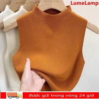 Lumelamp Áo ba lỗ len dáng ôm, Áo kiểu sát nách dáng ngắn tôn body