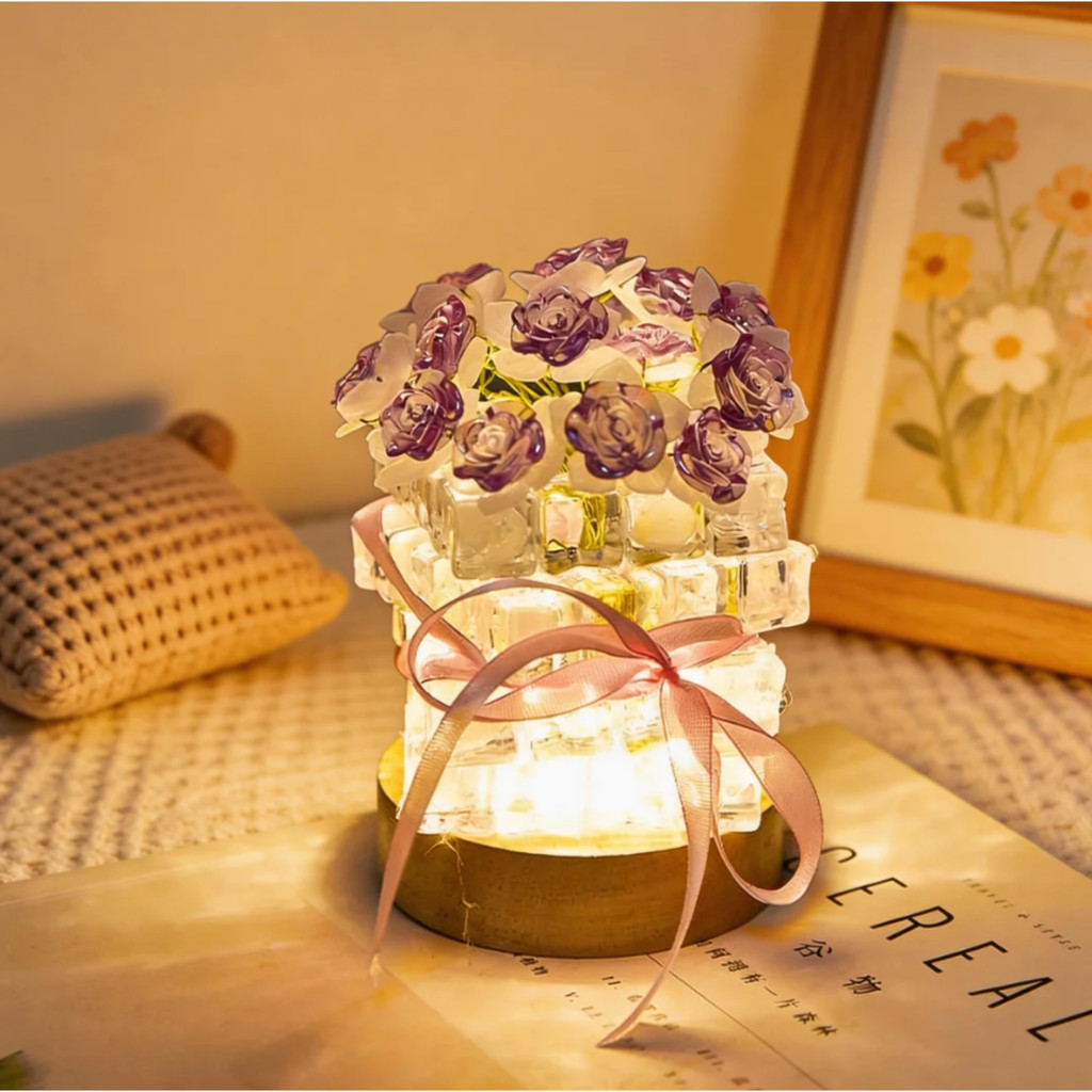 Quà tặng HOT Đèn hoa hồng vĩnh cửu quà handmade tặng người yêu, set làm quà cute handmade dễ thương