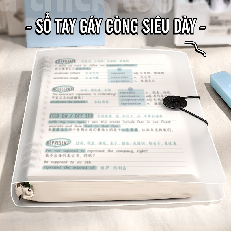 Sổ Tay Ghi Chép B5/A5 - Sổ Còng Thay Được Giấy Linh Hoạt, Vở Kẻ Ngang Viết Planner Cho Học Sinh , Hữu Ích Mỗi Ngày
