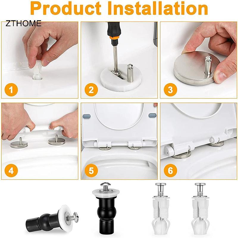 ZTHOME 2 Chiếc M5 Bồn Cầu Ốc Vít Nắp Nắp Cố Định Lỗ Mù Lắp Bộ Dụng Cụ Phòng Tắm Phụ Kiện Thay Thế Bồn Cầu Vít HOT