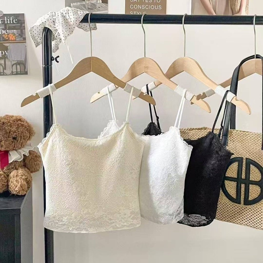 Hobbyin Beauty Back Bra - Kiểu dáng mùa hè với vải mỏng mát mẻ, thiết kế áo hai dây ren kiểu Pháp, miếng đệm ngực thời trang