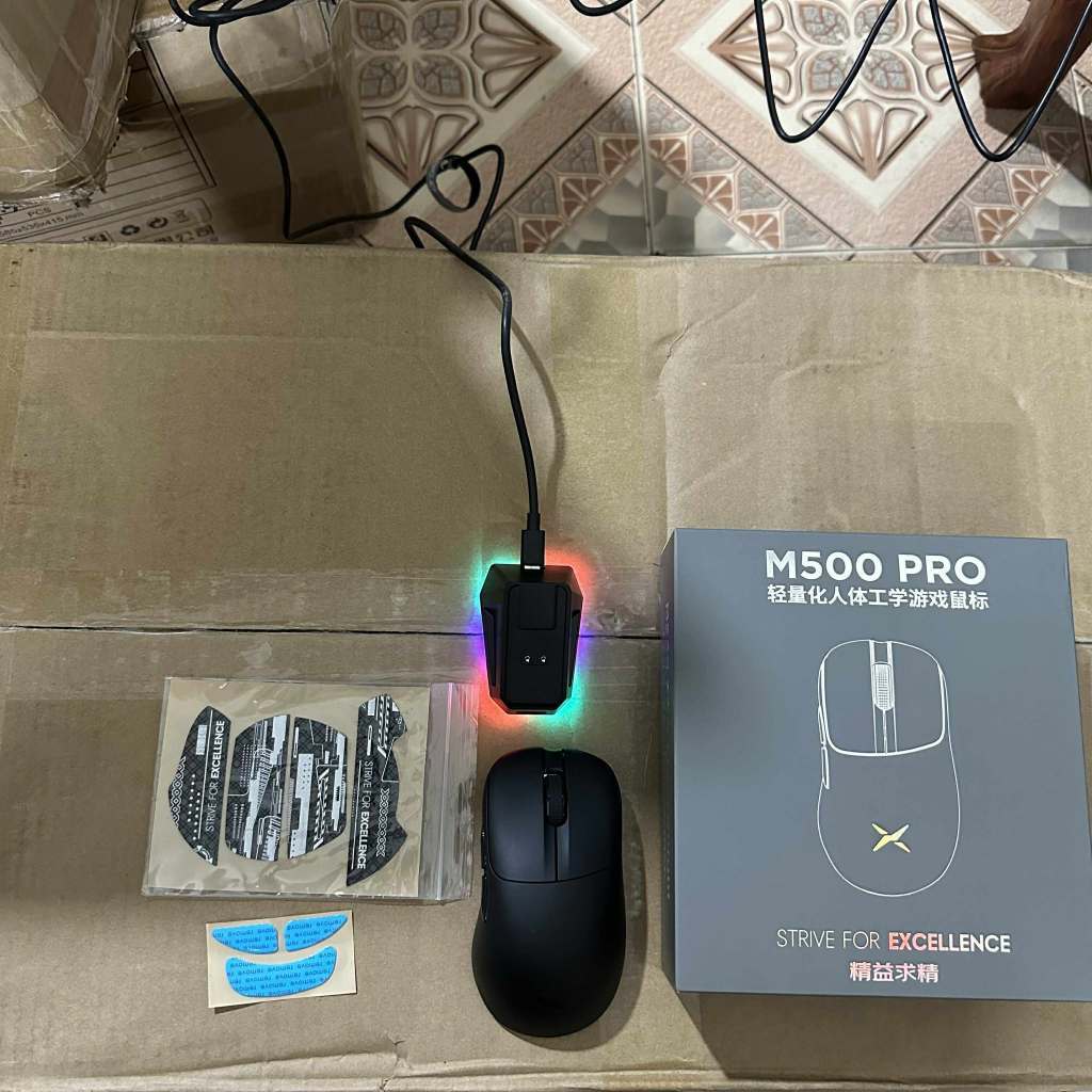 ( NEW- SALE )Chuột  Gaming Delux M500 PRO PAW3395 MAX 26000 DPI Đế sạc RGB |3 mode kết nối | BigBuy360 - bigbuy360.vn