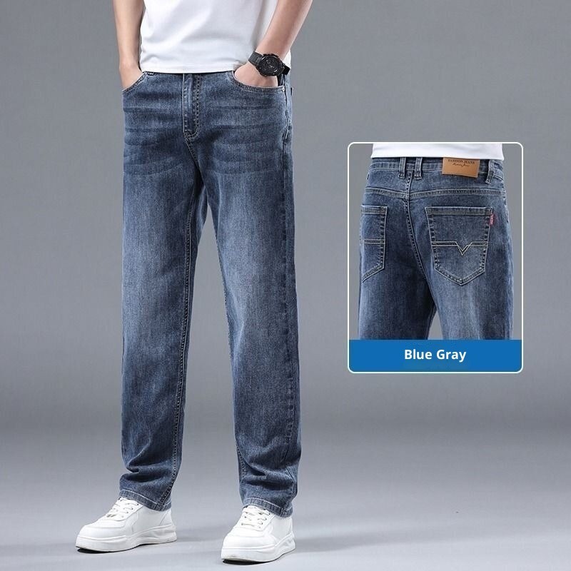 Quần Jean Nam Thiết Kế Thẳng, Co Dãn Từ Cotton, Phù Hợp Mặc Hằng Ngày