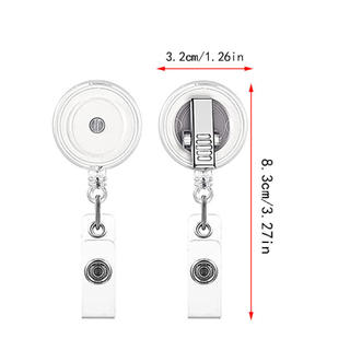 Cuộn Huy Hiệu Không Độc Hại Xoay Nhẹ Cá Sấu Kẹp Trong Suốt Có Thể Thu Vào Trong Suốt Huy Hiệu Cho Trường Học Sinh Văn Phòng