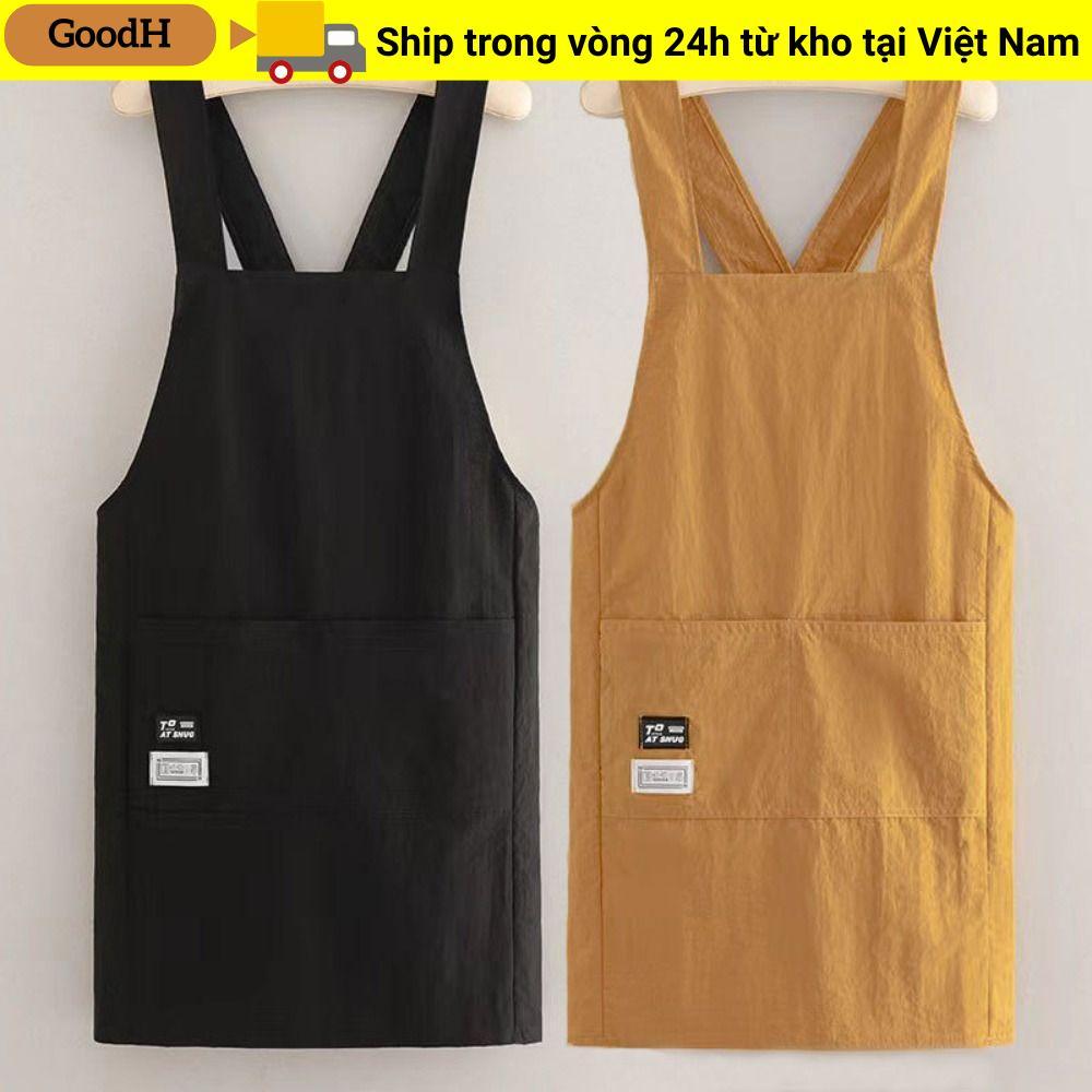 GOODH Tạp dề dây đeo chéo không tay, chống thấm nước, chống bẩn, dành cho phục vụ, bồi bàn, bếp