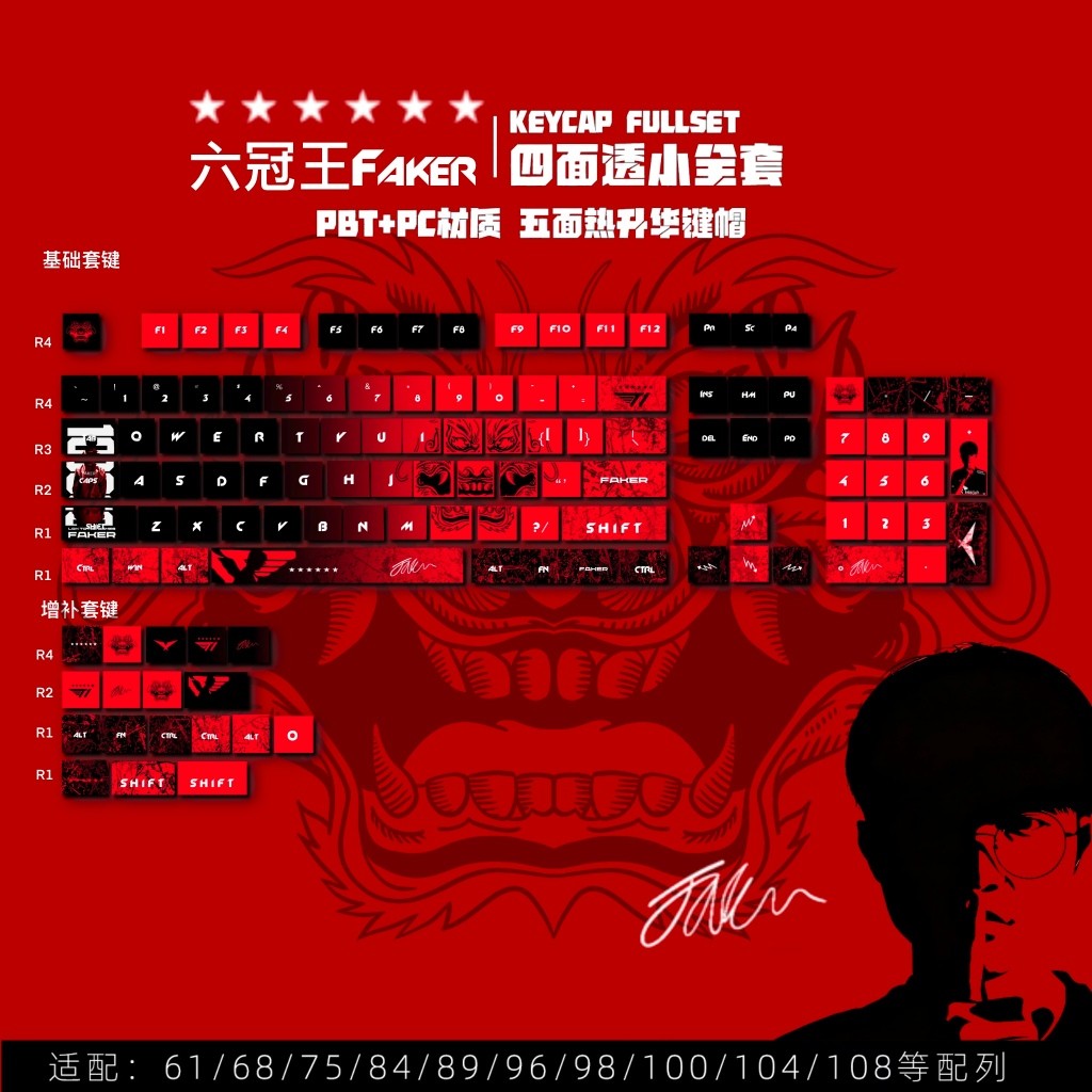 Keycap Faker - Keycap T1 Faker - Keycap Pudding V2 Xuyên led 4 bên KING ...