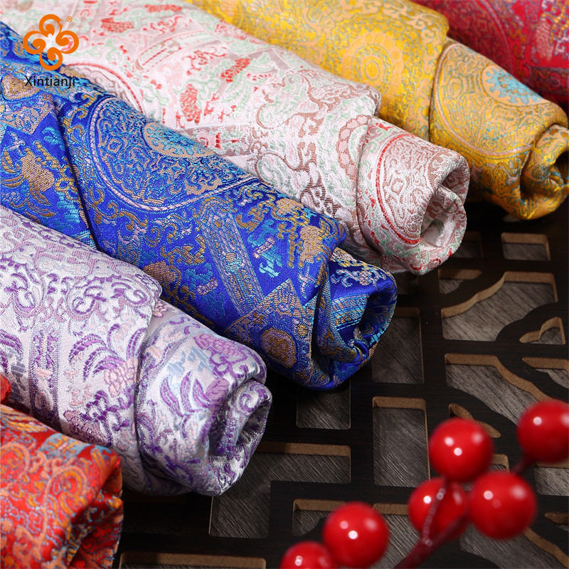 Vải satin lụa thổ cẩm 50x150cm phong cách Trung Hoa, phù hợp may đồ cổ trang