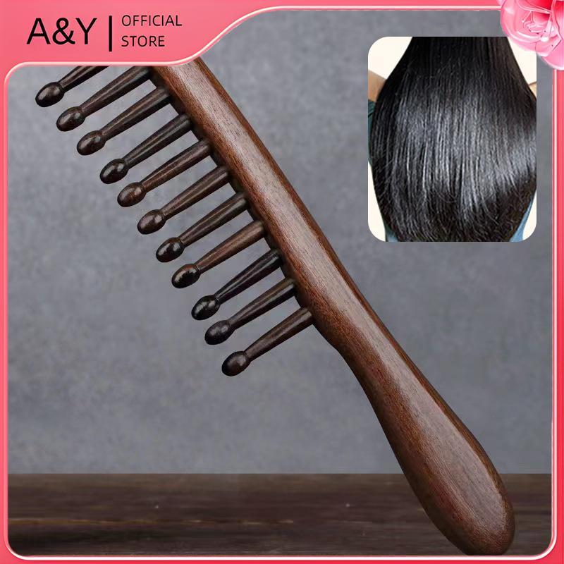 A & Y Naturalb Meridian Massage Chống tĩnh điện No-snags Răng Rộng Cho Nữ Cô Gái Tóc Xoăn Thẳng.