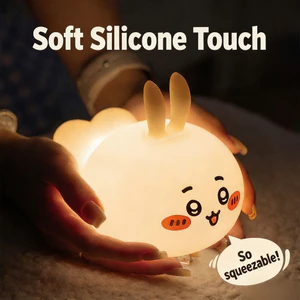 Dễ Thương Silicon Squishy Chiikawa Usagi Crayon Shin-chan Đèn Ngủ Hoạt Hình 3 Cấp Có Thể Điều Chỉnh Đèn Phòng Ngủ Cho Trẻ Em Trang Trí Phòng