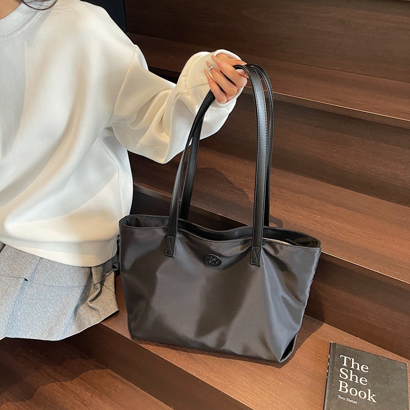 Túi xách nữ Túi Tote dung tích lớn có dây kéo và nhiều túi Túi đeo vai Nylon chống thấm nước nhẹ
