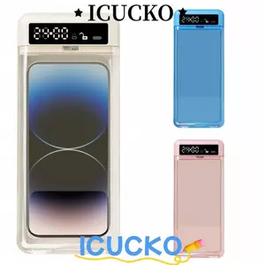Hộp Khóa Điện Thoại ICUCKO Có Hẹn Giờ, Hộp Bảo Quản Tủ Điện Thoại Di Động 24 Giờ, Màn Hình LCD Nắp Trong Suốt Hộp Điện Thoại Tự Điều Khiển Thể Dục