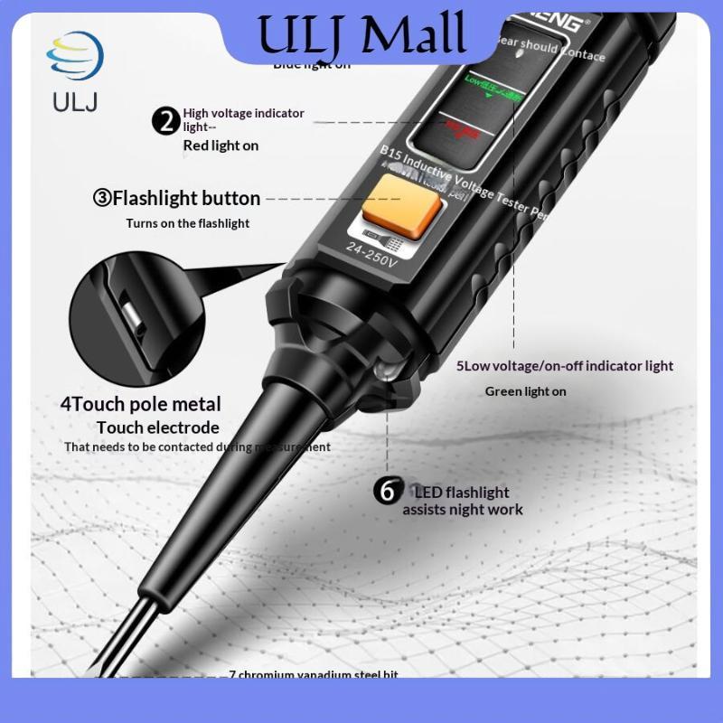 ULJ 1 / 3 Cái Đèn Màu Nổi Bật Phát Hiện Điện Áp AC Chuyên Nghiệp B15 Bút Thử Cảm Ứng Dụng Cụ Kiểm Tra Tua Vít Điện.