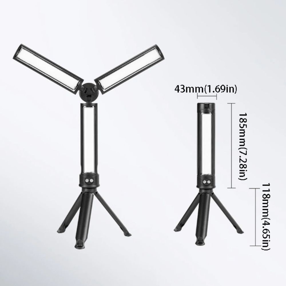 Đèn pha khẩn cấp LED LACYES, Đèn làm việc gấp mờ 3 màu có thể sạc lại, 15 chế độ có thể gập lại 162 LED 2850mAh Đèn phục vụ ô tô di động ngoài trời