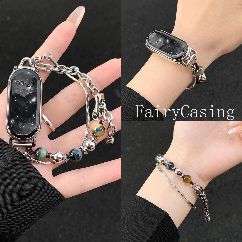 Dây đeo hàng đôi cho Xiaomi Mi 10 9 8 7 6 5 4 3 Dây đeo đồng hồ cho Mi Band 8 9 Hoạt động Vòng tay Trang sức Dây chuyền rắn Phụ kiện
