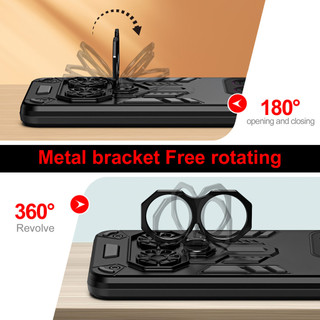 Dành Cho Motorola Moto Edge 60 Pro 5G Ốp điện thoại Cứng Với Kéo Loại Nhẫn Đứng Chống Sốc Nâng Cạnh Mỏng Bao