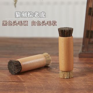 Bàn chải lông nâu đầu gắn tay, lông len phủ, dùng cho khắc dấu, lông bàn chải phủ hàng
