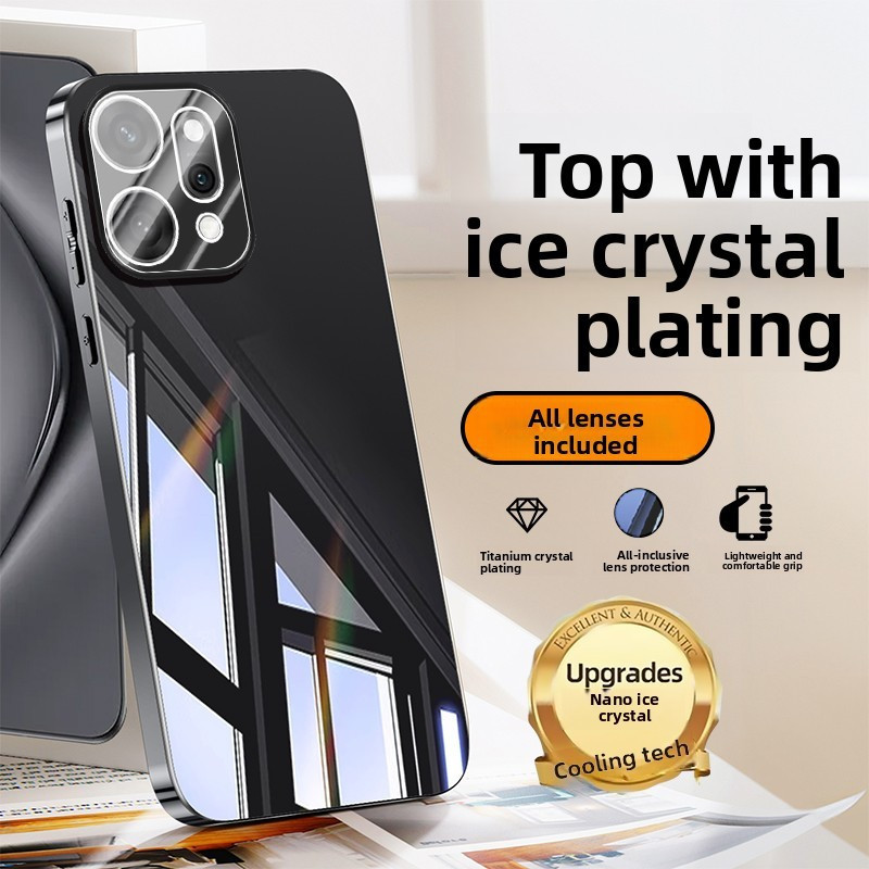 Ốp Lưng YYN Cho OPPO Reno 14 Pro 5G Reno14 Vỏ Có Ống Kính Mạ Điện Bề Mặt Bóng Vỏ Điện Thoại Chống Sốc Vỏ Cứng