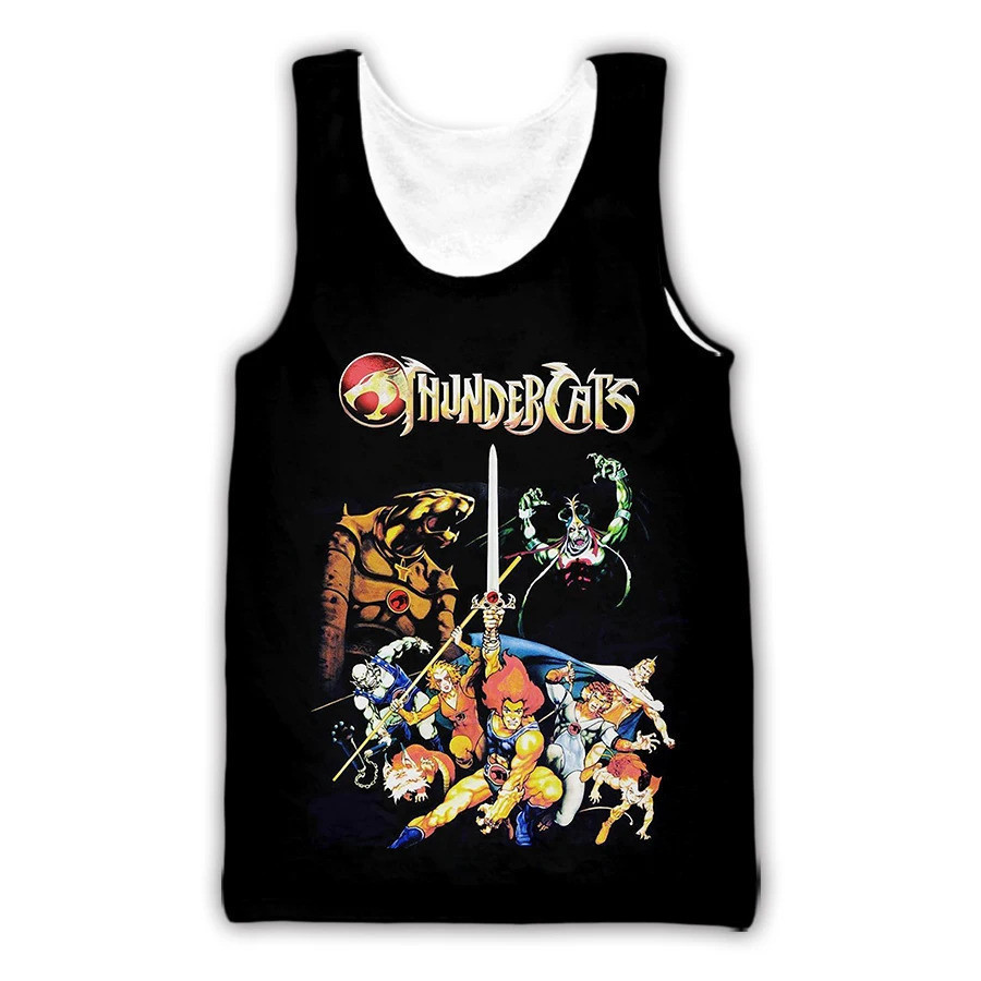 Áo thun không tay cổ tròn họa tiết anime Thundercats 3D, phù hợp unisex