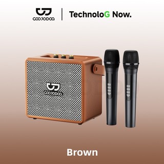 Loa không dây Karaoke Gỗ GOOJODOQ 2 Micro, Hỗ trợ TF/USB/AUX, Âm thanh hay, Giá Tốt
