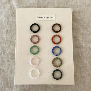 Nhẫn đá pha lê nhiều màu phong cách Hàn Quốc, thiết kế handmade, kiểu dáng đơn giản, đa năng