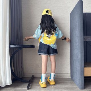Bộ đồ bé gái áo thun rách + quần short jean - set Hàn Quốc cá tính thoáng mát mùa hè