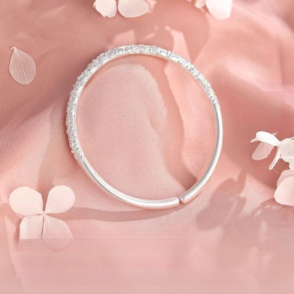 Thời trang khí chất hoa anh đào bạc tươi mát và đơn giản có thể điều chỉnh vòng tay nữ