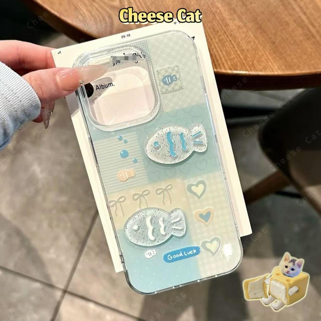 Ốp lưng DIY hình cá pha lê 3D mùa hè tương thích với iPhone 14 13 12 11 15 16 17 Pro Max XR Xs Max 6 7 8 Plus