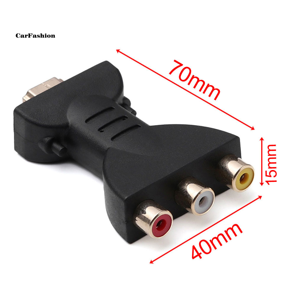 < CarFashion > Bộ chuyển đổi Video âm thanh AV tổng hợp từ nam sang 3 RCA cho TV