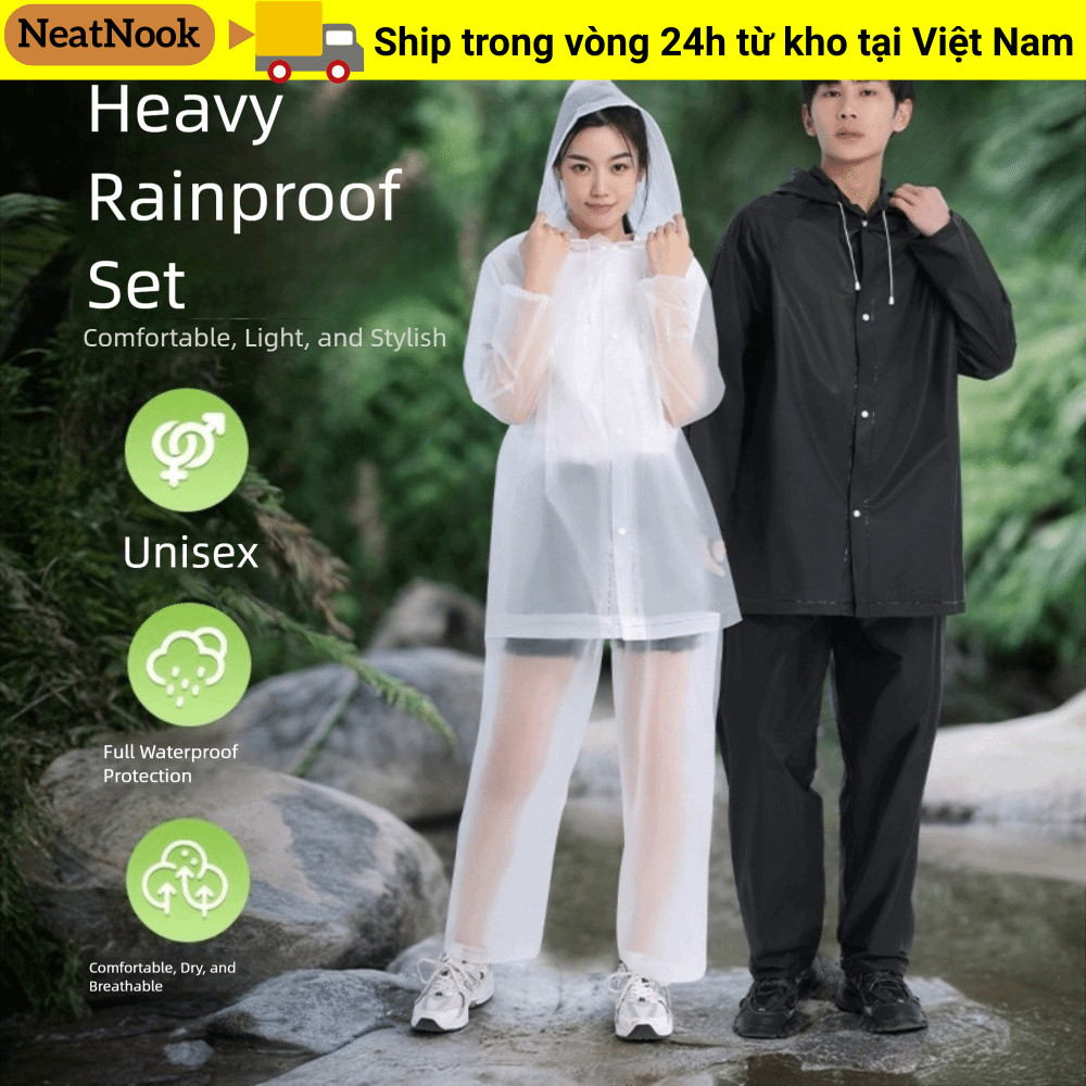 Bộ áo mưa NEATNOOOK chống nước hiệu quả, dành cho người lái xe đạp