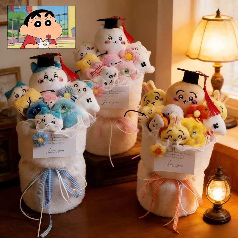 Chiikawa Usagi Hachiware Hangyodon Có Mũ Tốt Nghiệp Búp Bê Sang Trọng Bó Hoa Tốt Nghiệp Cho Lễ Tốt Nghiệp Quà Tặng Ngày Nhà Giáo
