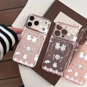 Thỏ hình vẽ đườ nétVỏ bảo vệ Corning phù hợp cho điện đường noại iPhone 16/17 Pro Max,