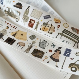 Tape Yier bế viền Travel Diary vibe cổ điển