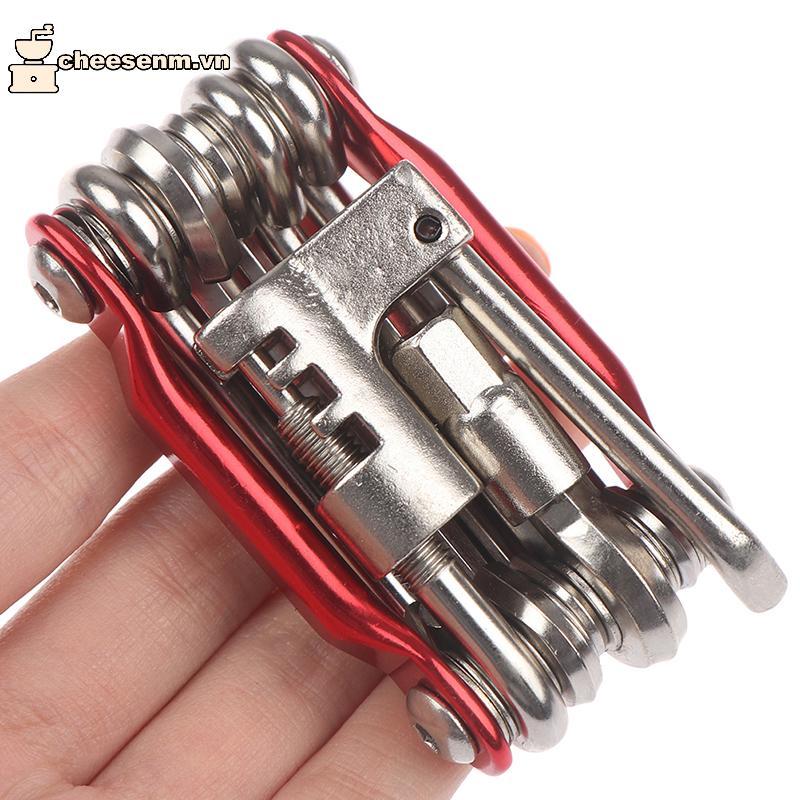 Cheenm Multitool - Bộ dụng cụ sửa chữa xe đạp 11 trong 1, bao gồm dây xích, lục giác, cờ lê và tua vít