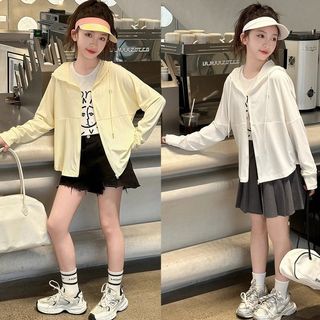 Áo chống nắng cho bé gái - áo khoác mỏng mát lạnh có mũ form rộng phong cách Hàn Quốc