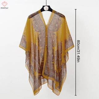 Khăn choàng thời trang chống nắng đi biển, dáng rộng có nút buộc