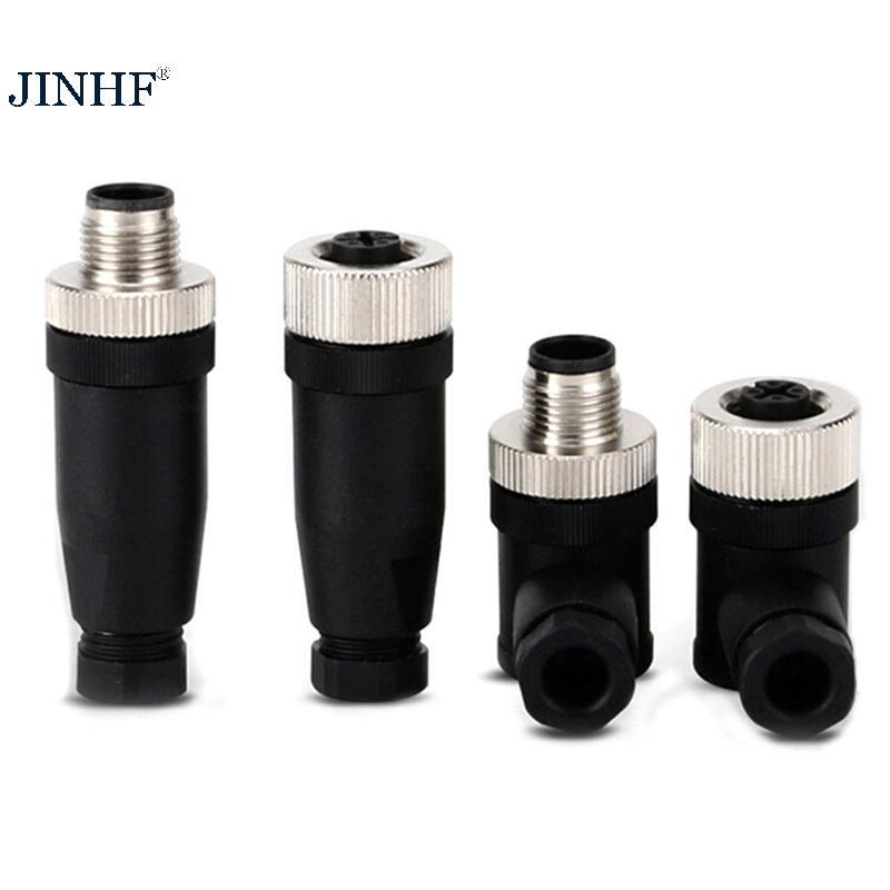 Đầu nối cảm biến JINHF 1Pc M12 3 / 4 / 5 pin nam / nữ thẳng / phải phích cắm HOT
