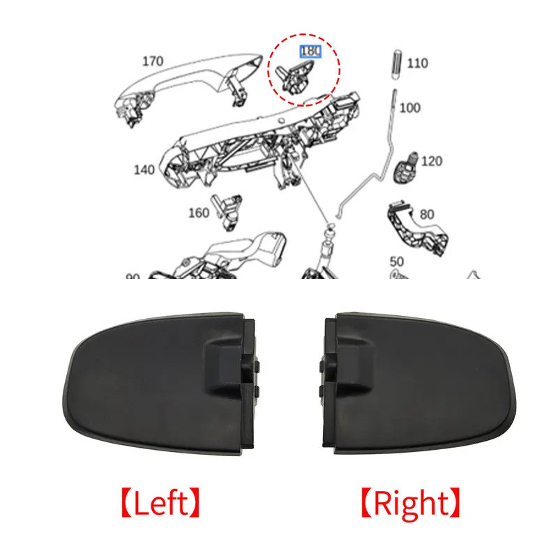 Dành Cho Xe Mercedes W205 W253 W213 W222 Tay Nắm Cửa Ngoài Ô Tô Cố Định Đáy Nắp Dành Cho Benz C E S GLC Class C180 E200 S300 GLC260