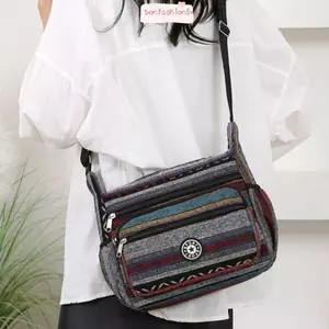Túi đeo chéo ITRUMPET Bohemian, Túi dệt thêu dây kéo, Túi đeo vai ngoài trời phong cách dân tộc dung tích lớn