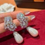 Bông tai tua rua zircon ngọc trai với thiết kế ánh sáng hoa, phong cách sang trọng mới nhất