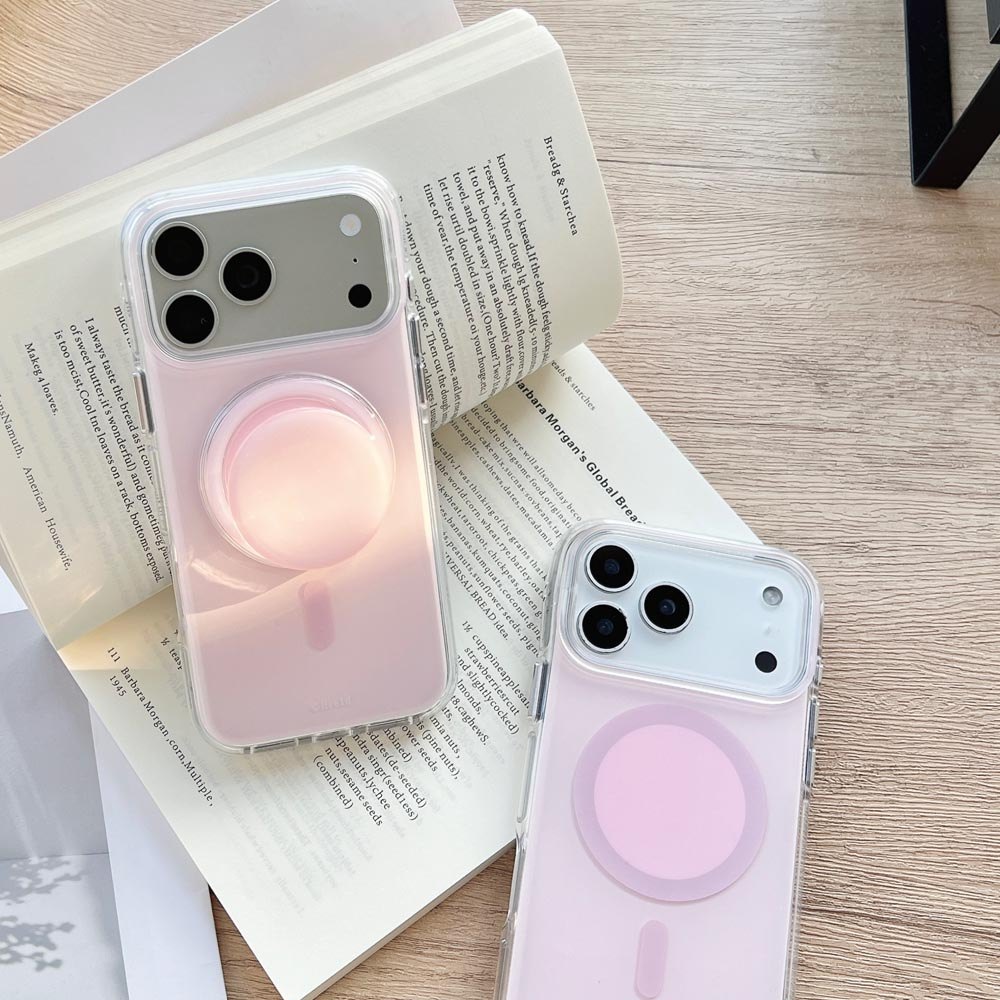 Ốp Lưng Cứng Tương Thích Với iPhone 13 14 14Pro 14ProMax 15 15Pro 15ProMax 16 16Pro 16ProMax 17 17Pro 17ProMax Ốp Nam Châm Họa Tiết Màu Hồng