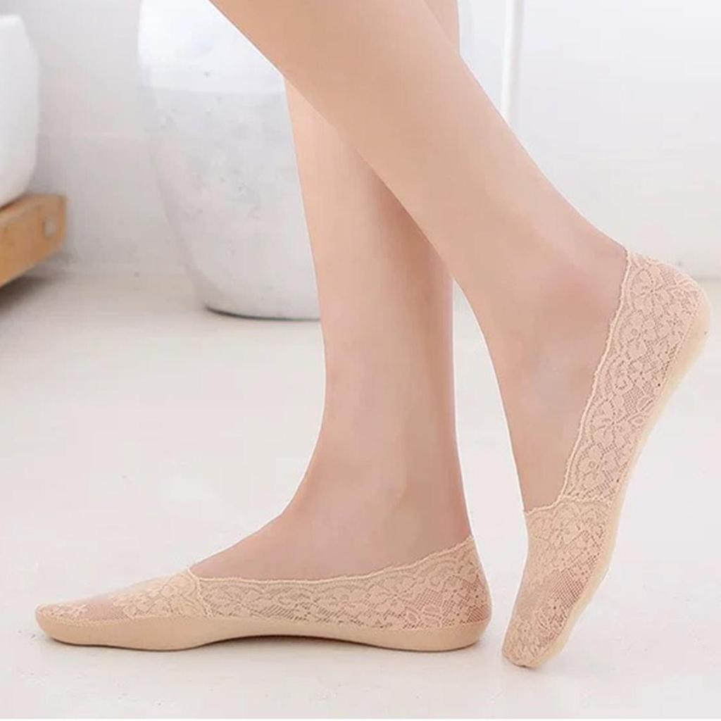 Tất thuyền lưới xẻ ren thời trang cho nữ - Thoáng khí và chống trượt, phù hợp sử dụng hàng ngày